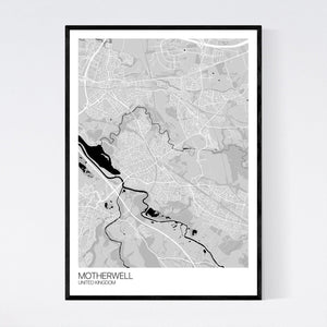 Motherwell City Map Print