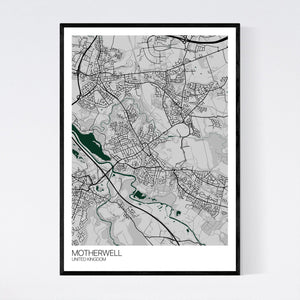 Motherwell City Map Print