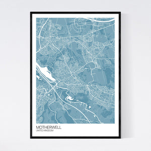 Motherwell City Map Print