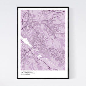 Motherwell City Map Print