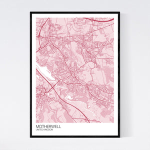 Motherwell City Map Print