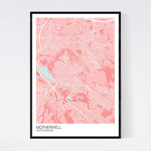 Motherwell City Map Print