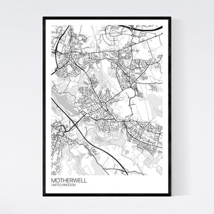 Motherwell City Map Print