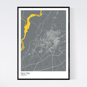 Multan City Map Print