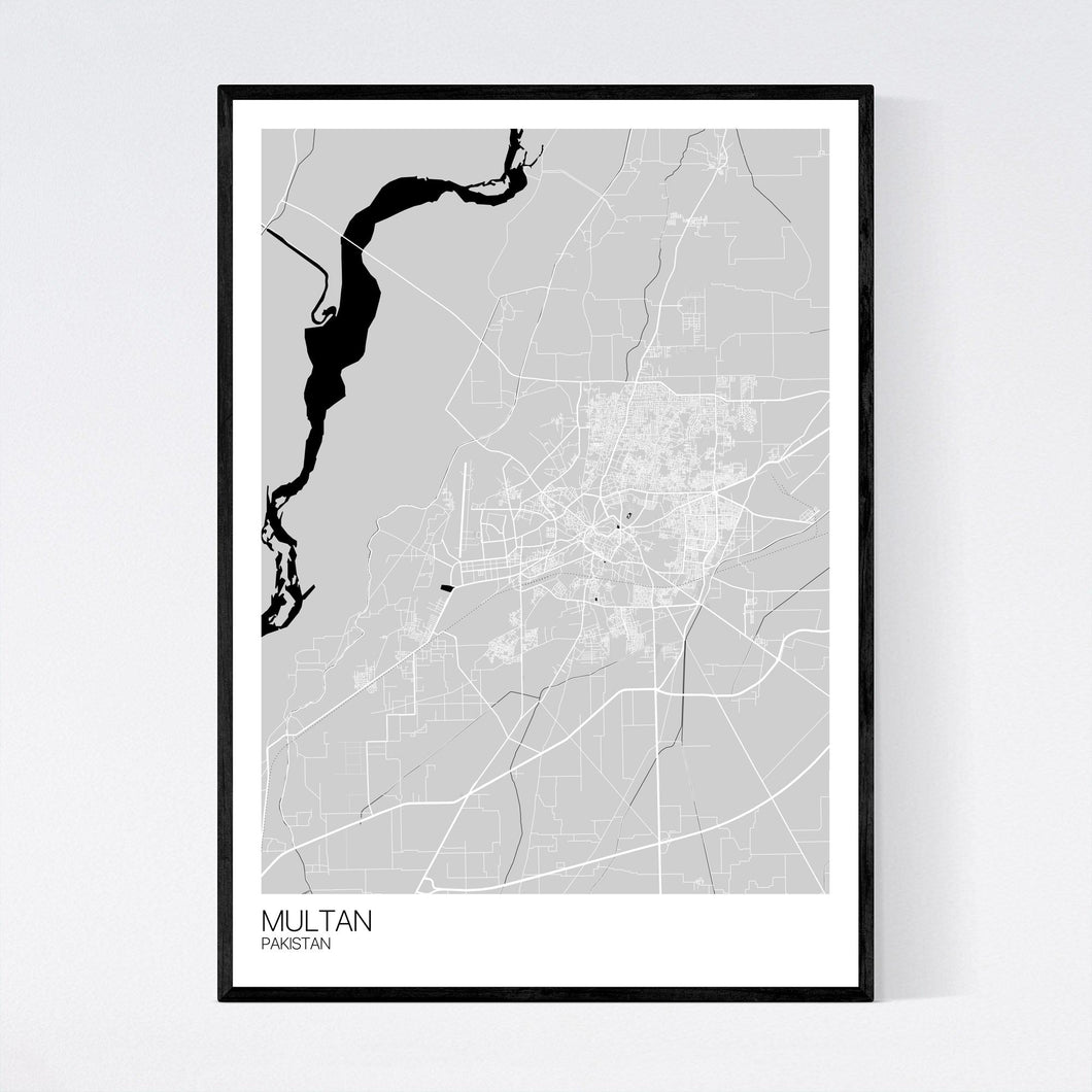 Multan City Map Print