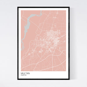 Multan City Map Print