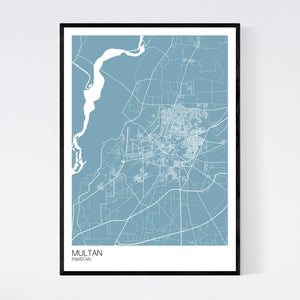 Multan City Map Print