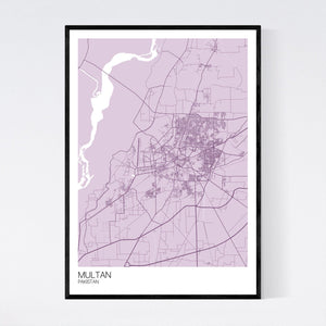 Multan City Map Print