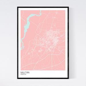 Multan City Map Print