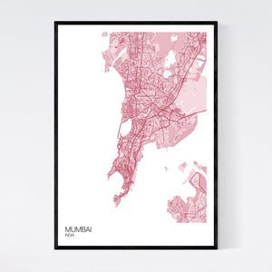 Mumbai City Map Print