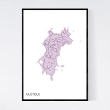 Load image into Gallery viewer, Mustique Island Map Print