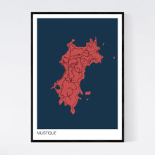 Load image into Gallery viewer, Mustique Island Map Print