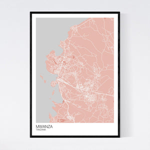 Mwanza City Map Print