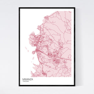 Mwanza City Map Print