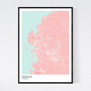 Map of Mwanza, Tanzania