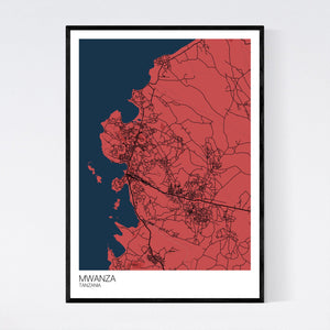 Mwanza City Map Print