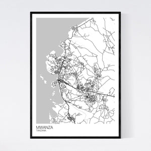 Mwanza City Map Print