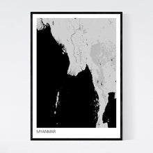 Load image into Gallery viewer, Myanmar Country Map Print
