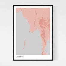 Load image into Gallery viewer, Myanmar Country Map Print