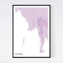 Load image into Gallery viewer, Myanmar Country Map Print
