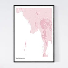 Load image into Gallery viewer, Myanmar Country Map Print