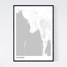 Load image into Gallery viewer, Myanmar Country Map Print