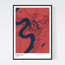 Load image into Gallery viewer, Mykolaiv City Map Print