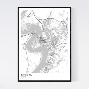 Mykolaiv City Map Print