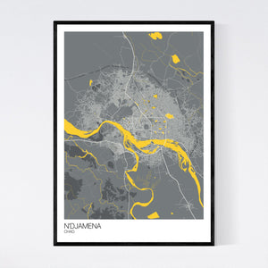 N'Djamena City Map Print