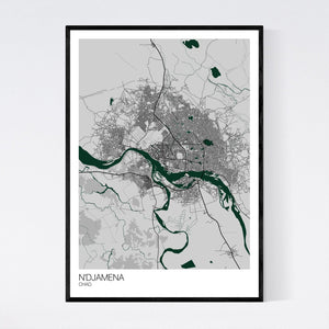 N'Djamena City Map Print