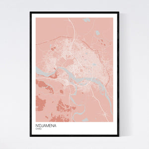 N'Djamena City Map Print