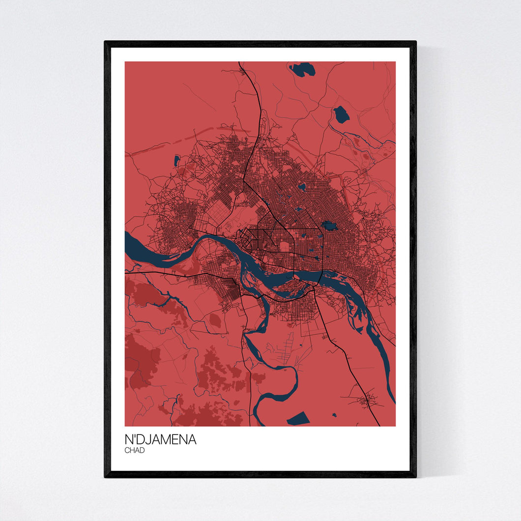 N'Djamena City Map Print