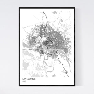N'Djamena City Map Print