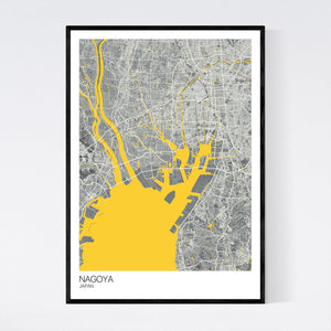 Nagoya City Map Print