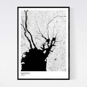 Nagoya City Map Print