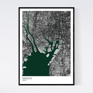 Nagoya City Map Print