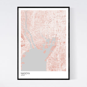 Nagoya City Map Print
