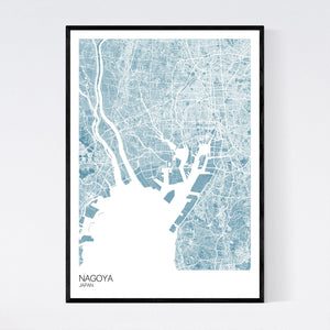 Nagoya City Map Print