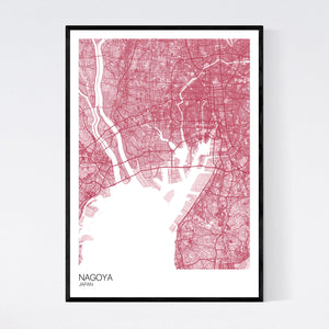 Nagoya City Map Print