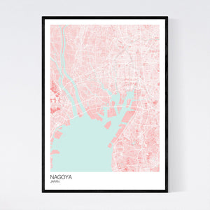 Nagoya City Map Print