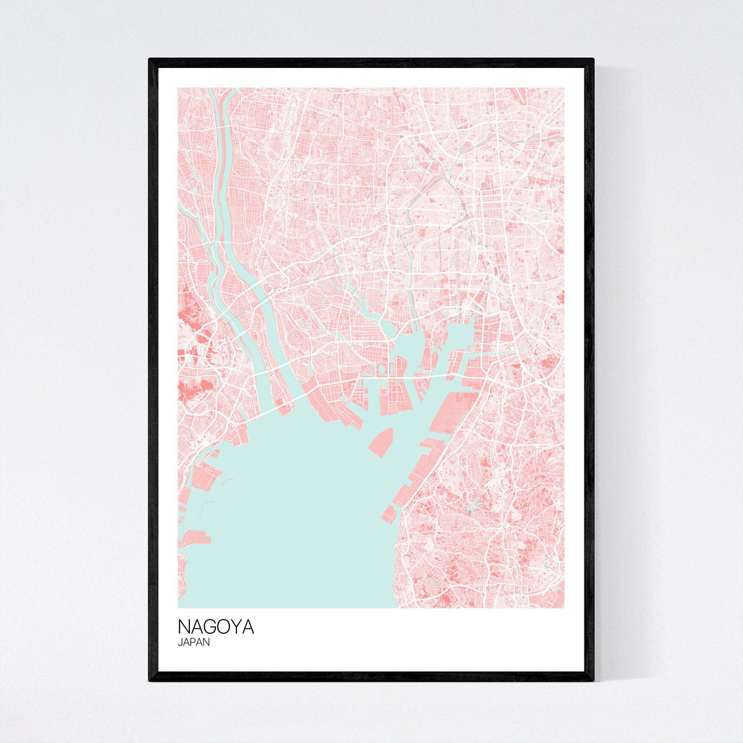 Nagoya City Map Print