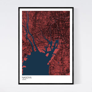 Nagoya City Map Print