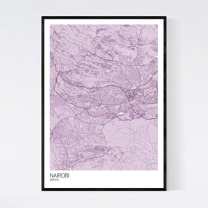 Nairobi City Map Print