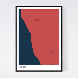 Namibia Country Map Print
