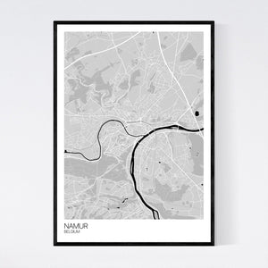 Map of Namur, Belgium
