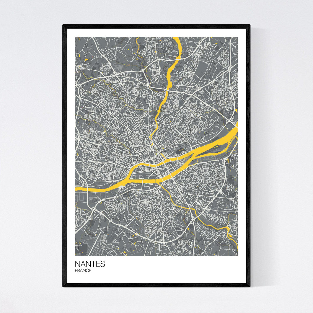 Nantes City Map Print