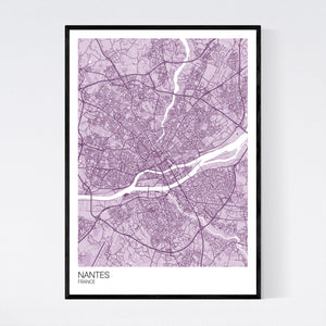 Nantes City Map Print