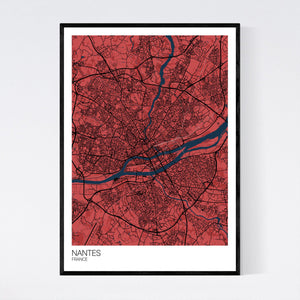 Nantes City Map Print
