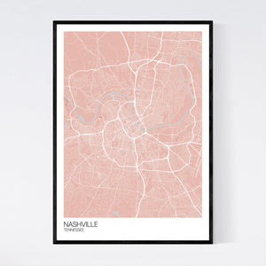 Nashville City Map Print