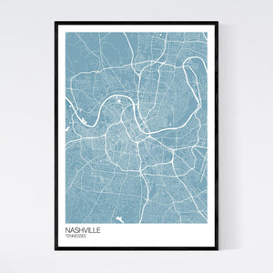 Nashville City Map Print